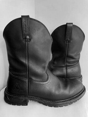 Rocky Men's Leather Western Ride Comfort Boots Cowboy Work Biker Size 10 M